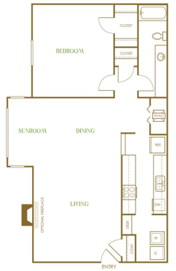 the floor plan for a two bedroom apartment at The Terra at Norcross