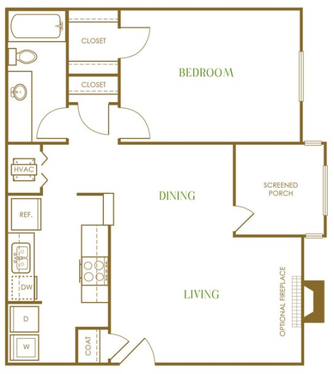 a floor plan for a two bedroom apartment at The Terra at Norcross